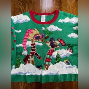 Holiday Classics Christmas Sweater-Kissing Giraffes-Ugly Sweater
